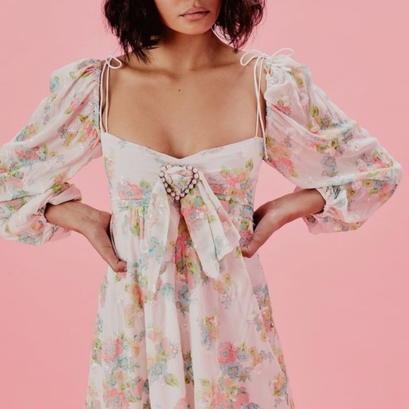 For love and lemons sequin floral mini dress - Picture 3 of 7